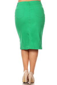 Jade Green Denim Skirt