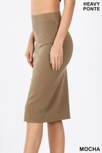 Load image into Gallery viewer, Mocha Heavy Ponte Pencil Skirt