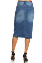 Load image into Gallery viewer, Plain Indigo Wash Denim Skirt
