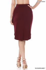 Dark Burgundy Tulip Hem Drawstring Skirt