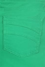 Emerald Green Stretch Band Denim Skirt
