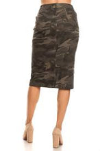 Load image into Gallery viewer, Army Camo Denim Skirt