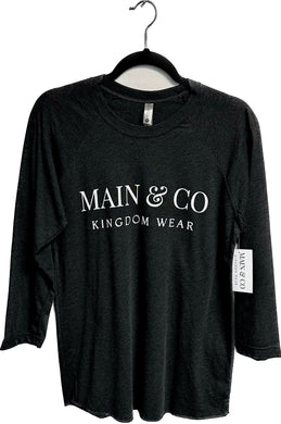 Charcoal 3/4 Sleeve Main & Co. T-Shirt